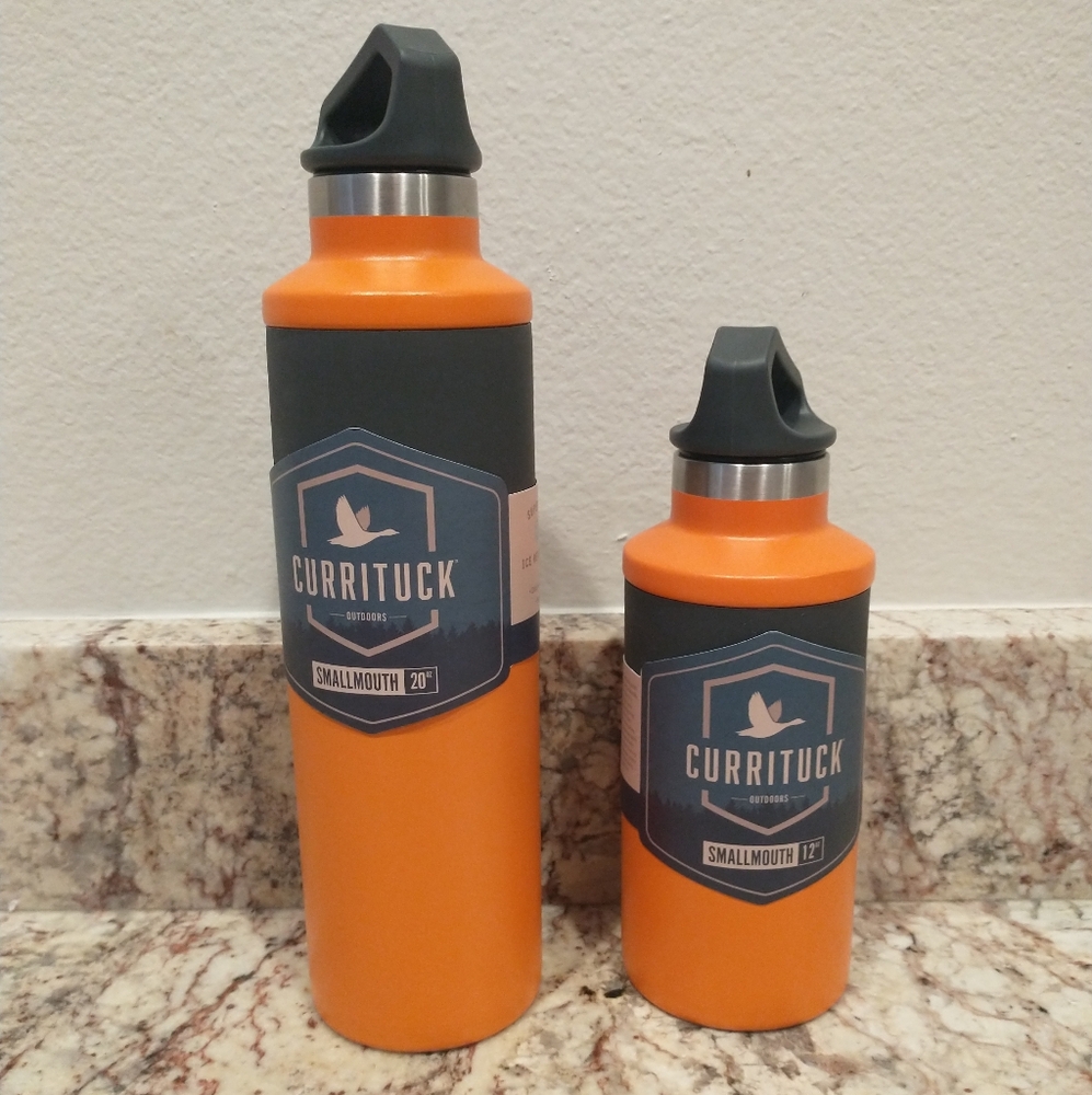 Camco Currituck Outdoors Smallmouth  Insulated Bottle Orange Set Of 2, 20oz,12oz